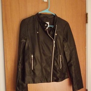 Girls black leather jacket
